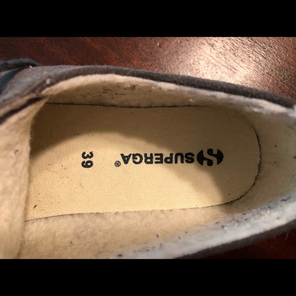 Superga platform grey fur lined suede size 8 - Picture 6 of 9